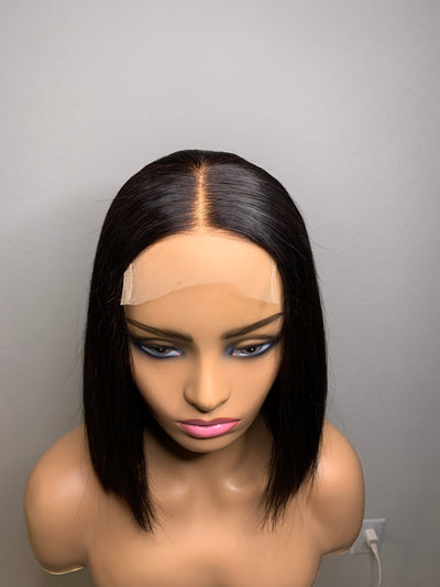 Glueless Lace Closure Human Hair Bob Wig