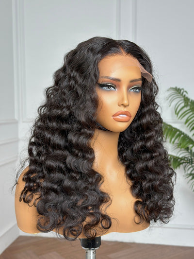 Glueless Ocean Waves Human Hair Lace Closure Wig