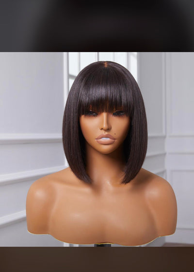 Beginner Friendly Human Hair Short Bang Wig