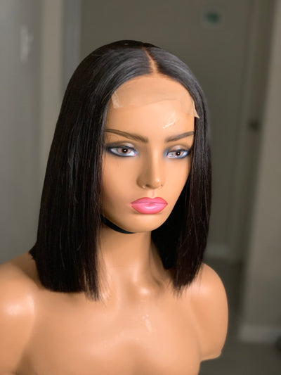 Glueless Lace Closure Human Hair Bob Wig