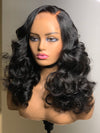 Tariluxe Glueless Side Part Bouncy Curls Human Hair Lace Closure Wig