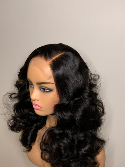 Tariluxe Glueless Side Part Bouncy Curls Human Hair Lace Closure Wig